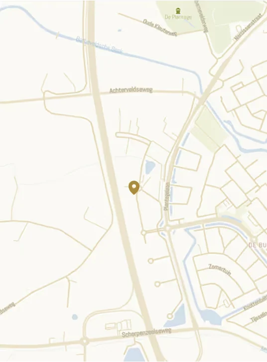 Kaart met de locatie van HORA Barneveld, Anthonie Fokkerstraat 35 Barneveld